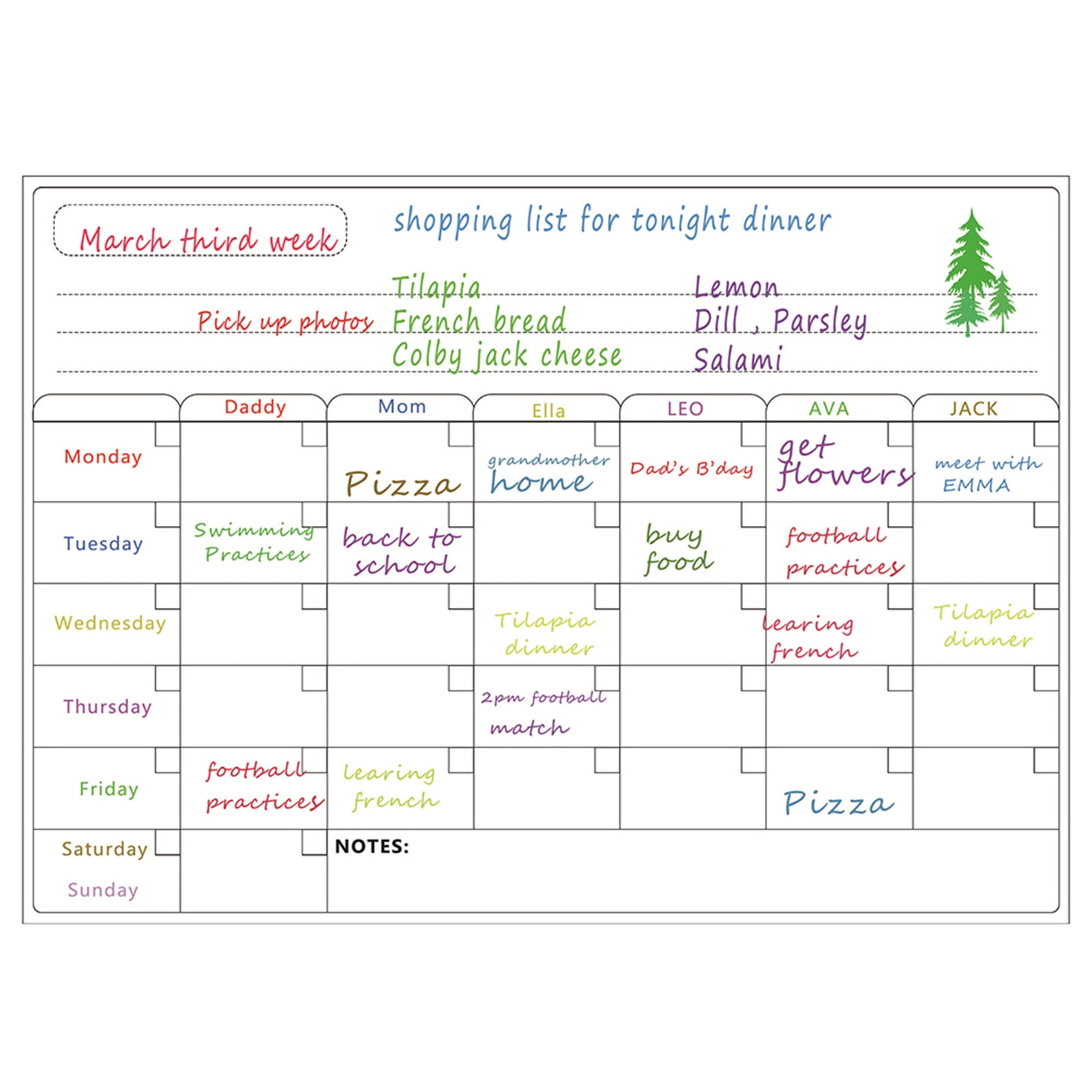 Amdohai Magnetic Dry Erase Board Calendar Whiteboard Refrigerator Stickers Kitchen Fridge White Board for Weekly Monthly Schedule Daily Planner To Do List