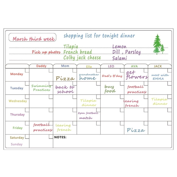 Amdohai Magnetic Dry Erase Board Calendar Whiteboard Refrigerator Stickers Kitchen Fridge White Board for Weekly Monthly Schedule Daily Planner To Do List
