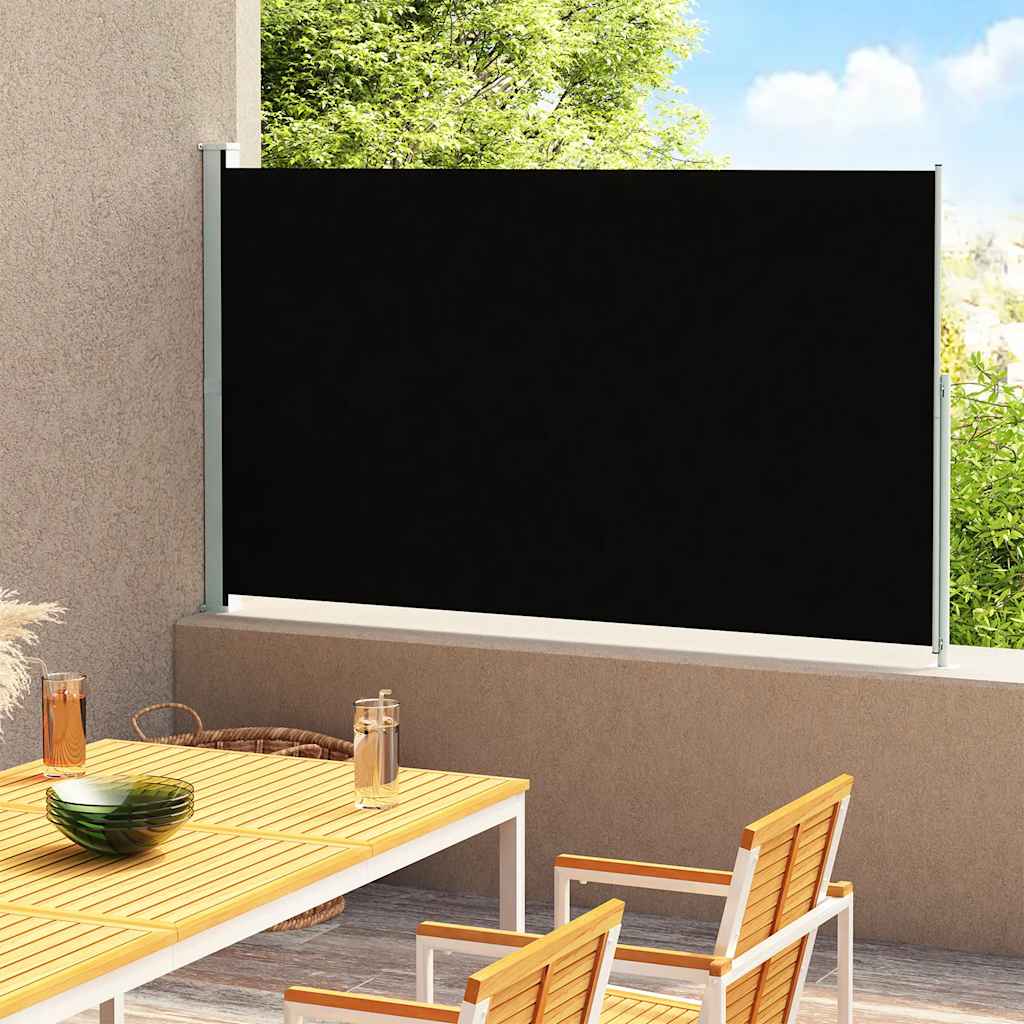 vidaXL Auvent Latéral Rétractable pour Patio 220x300 cm Noir