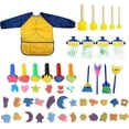 thumbnail image 2 of 44pcs Sponge Painting Brushes Kit Mini DIY Painting Kits Early Learning Kids Paint Set Child Play Gift, 2 of 9
