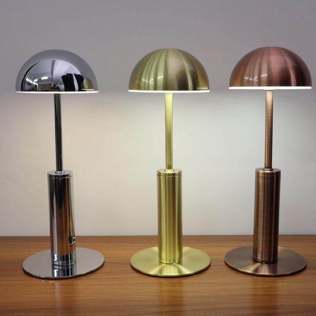 Dimmable Table Lamp Bar Decor Dimmable Touch Switch Light Study Lights Portable Night Touch Switch Battery Desk Bedside Mushroom Bronze