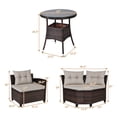thumbnail image 3 of Costway Ensemble de Mobilier d'Extérieur en Rotin pour Patio 4 Pcs avec Coussins Canapé et Table, 3 of 10