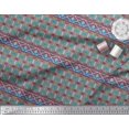 thumbnail image 2 of Soimoi Blue Velvet Fabric Aztec Geometric Fabric Prints By Yard 58 Inch Wide, 2 of 3