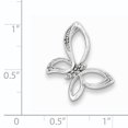 thumbnail image 2 of 925 Sterling Silver Rhodium Diamond Butterfly Shaped Pendant, 2 of 2