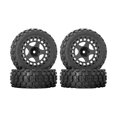 thumbnail image 2 of KLKCMS 4 Pieces RC Car Rubber Tires Wear Resistance Replacements for 1/18 Model Car Black, 2 of 9