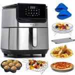 Yedi Evolution Air Fryer, 68 Panier de cuisine en céramique, en acier inoxydable, avec kit d'accessoires Deluxe et livre de recettes