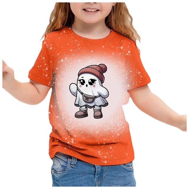 GDREDA Vêtements Fille Enfants Mignon Imprimé Col Rond Manches Courtes T-Shirt Décontracté Haut T-Shirt Fille Rouge Melon D\'eau,12-13 Ans