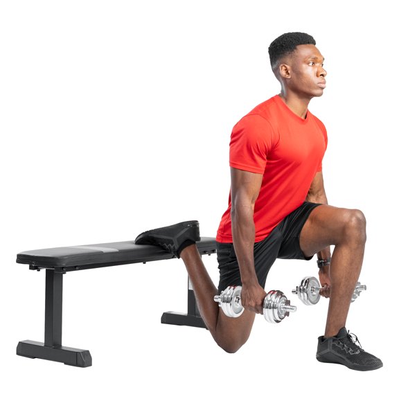 Sunny Health & Fitness Banc de Musculation Plat pour l'entraînement, Les Exercices et Les Gymnases à Domicile avec une Capacité de Poids de 227 KG - SF-BH620037