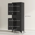 thumbnail image 3 of HOMCOM 67" Kitchen Pantry Storage Cabinet with Doors and Shelves, Black, 3 of 10