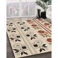 thumbnail image 3 of Ahgly Company Tapis de Zone Rectangulaire Transitionnel Vanille et Or pour Intérieur, Lavable à la Machine, 5 Pieds x 8 Pieds, 3 of 7