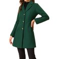 thumbnail image 4 of INSPIRE CHIC Manteaux d'Hiver Longs pour Femmes à Simple Boutonnage, Revers Cranté, Vert m, 4 of 5