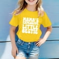thumbnail image 2 of Girls Softball under Shirts Ruffle Girl Clothes Children's Casual Letter Pattern Print Multicolor Round Neck Short Sleeves, 2 of 4