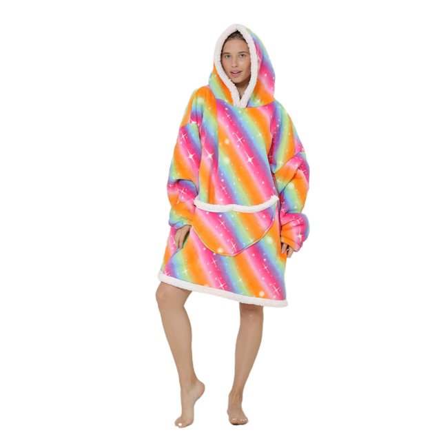 Faithtur Universal Warm Hooded Sweater Fashion Printing Mink Wool Home Clothes
