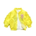 thumbnail image 1 of RXIRUCGD Girls Thin Top Girls Spring Jacket Cardigan Ruffled Round Neck Jacket Outerwear( Yellow, Size:6 Years ), 1 of 3