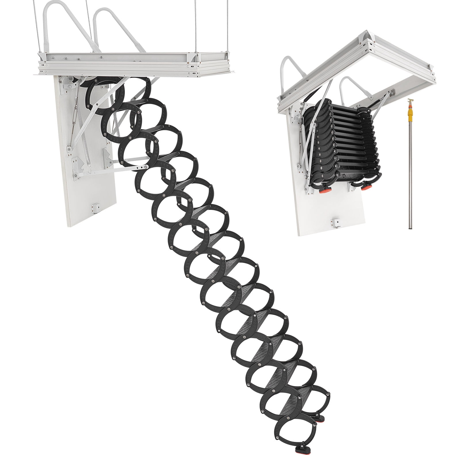 VEVOR Steel Attic Ladder Ceiling-Mounted Attic Stairs for 10.5 to 11 ft Ceilings