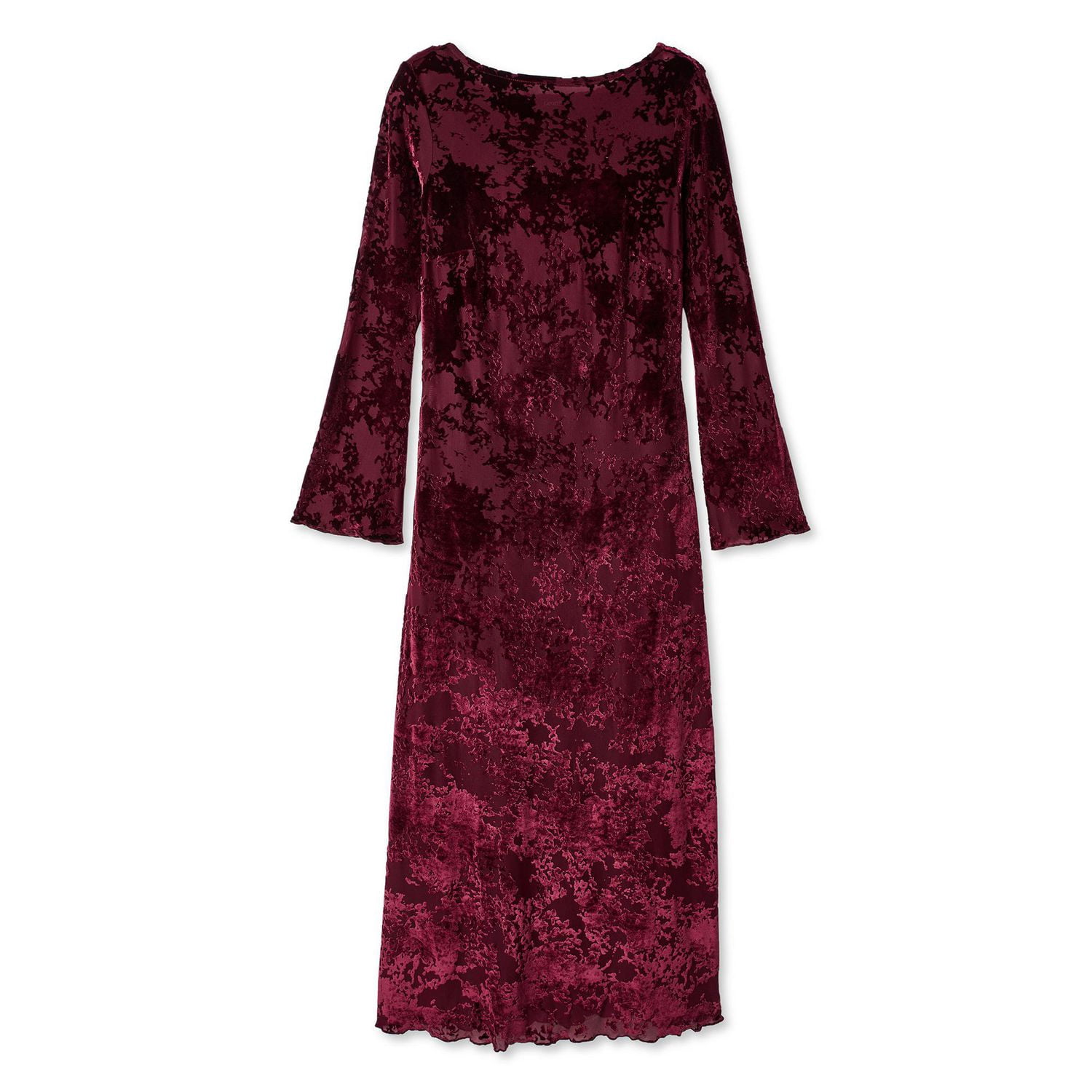Robe longue en velours teint par dévorage George pour femmes