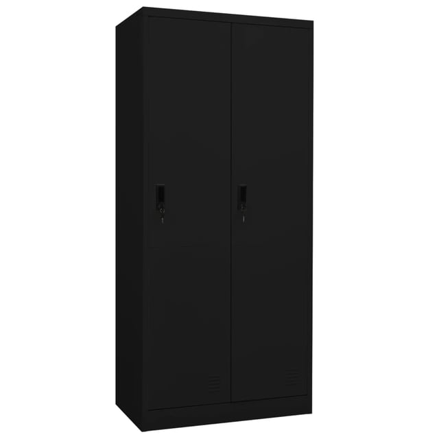 vidaXL Wardrobe Armoire Clothes Storage Closet with 2 Lockable Doors Steel