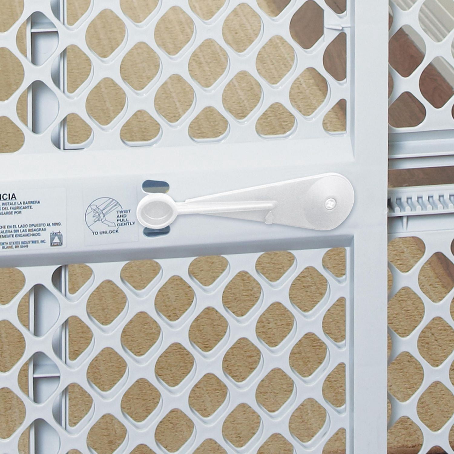 North States Pressure or Hardware-Mount Plastic Supergate Classic Baby or Pet Gate - Light Grey