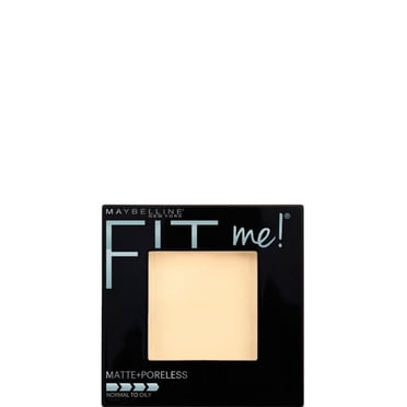Poudre Fit Me Matte + Poreless Maybelline New York, Poudre visage compacte avec contrôle de la brillance longue durée, Pour peaux normales à grasses, Translucide, 100, 8,5 g
