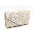 thumbnail image 3 of CHOK Lace Floral Envelope Handbag Evening Bag Wedding Bride Party Bag Coin Purses-White, 3 of 4
