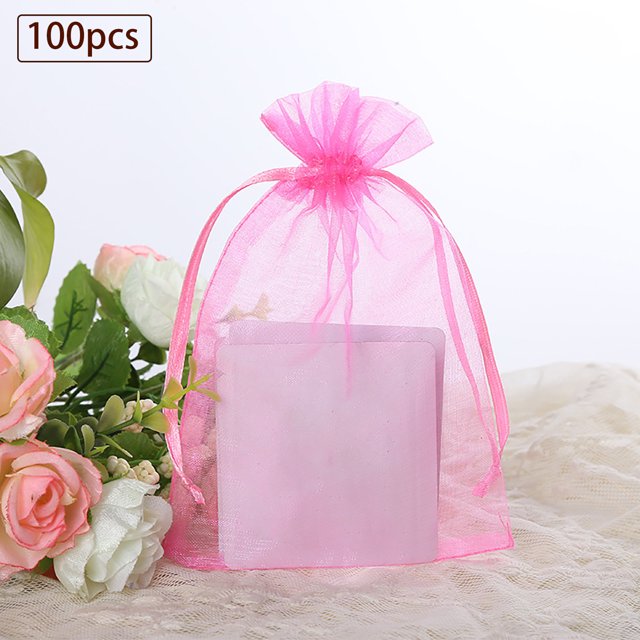 Home Textile Storage Clearance 100 Pack Beautiful Colorful Organza Gift And Favour Bags 9Cm X 12Cm, Home Textile Home Textile Storage