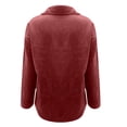 thumbnail image 5 of Pockets Women's Buttons Long Sleeve Tops Outwear Solid Color Turn-down Collar Jacket Coat, 5 of 5