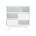 thumbnail image 3 of Pemberly Row Bookcase 3 Open Shelves 2 Sliding Door Panels in White, 3 of 12