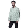 thumbnail image 2 of Atasi Kurta Décontractée Imprimée à Col Chinois Chemise Ethnique Kurta Courte pour Homme Tunique, 2 of 5