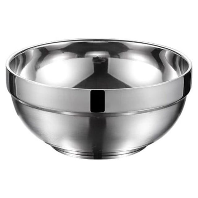 Luckyn Double Layer Insulation Stainless Steel Bowls Salad Bowl Mixing Prep Bowl Deep Dish Tableware Silver