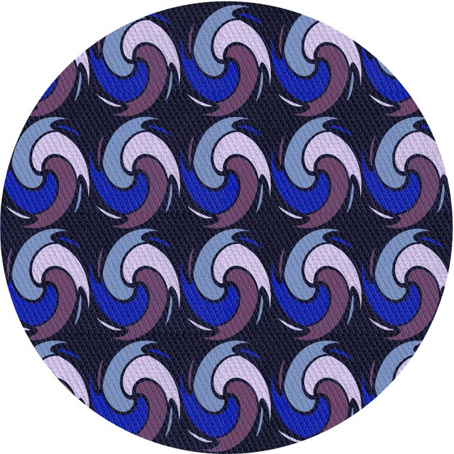 Ahgly Tapis Rond Lavable en Machine Intérieur Transitionnel Violet Pervenche, 5 Pieds Rond
