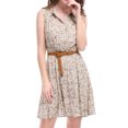 thumbnail image 1 of INSPIRE CHIC Robe-Chemise Sans Manches à Imprimés Floraux pour Femmes avec Ceinture Noir Rose m, 1 of 1