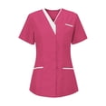 thumbnail image 1 of XZNGL Womens Nurses Tunic Uniform Clinic Carer V-Neck Protective Clothing Tops, 1 of 3