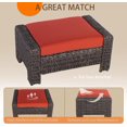 thumbnail image 3 of Krikacy Armchair with Footstool&Storage Side Table,All-Weather Rattan Furniture for Patio Deck, Red, 3 of 6