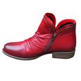 thumbnail image 1 of B91xZ Womens Fall Boots Square Toe Chelsea Boots Low Heel Fashion Booties,Red 6.5, 1 of 4