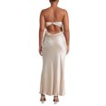 thumbnail image 2 of Faithtur Nouvelle Mode Femmes Robe Sans Manches Robe Sans Bretelles Couleur Unie Élégante une Pièce, Robe de Banquet de Mariage Cocktail Party, 2 of 5