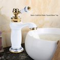 thumbnail image 3 of VIFER Floral Pattern Single Handle Mixer Tap Cold/Hot Water Faucet for Bathroom Basin Sink Single Handle Mixer Kitchen Sink Water Tap (White), 3 of 8