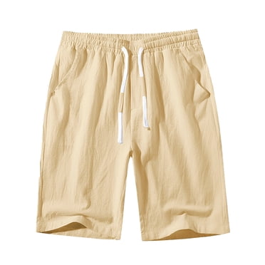 Ketyyh-chn99 Shorts pour Hommes Décontractés 2024 Été Shorts de Bain pour Hommes Shorts Décontractés pour Hommes Coton à Cordon Été Plage Extensibles Shorts de Golf Kaki,G