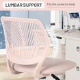 thumbnail image 3 of Homy Casa 1-Piece Pink Kids Task Chair, 17.7'' Adjustable Rolling Student Desk Chair with Ventilated Back, 3 of 10