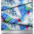thumbnail image 3 of Soimoi Blue Rayon Fabric Geometric & Leopard Animal Skin Print Fabric by Yard 42 Inch Wide, 3 of 3