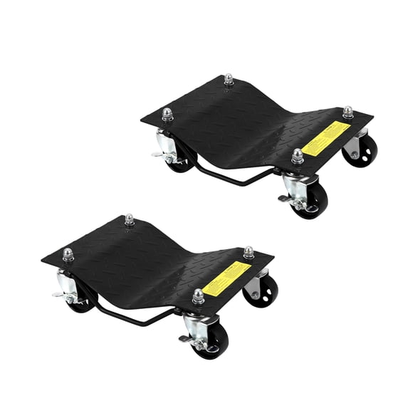 2-Piece Car Dolly, 4000 Lbs Capacity Heavy Duty Vehicle Wheel Dolly with 360° Rotational Wheels & Locking Casters, Tire Skates for Moving Trucks, Trailers, Motorcycles, Cars