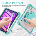 thumbnail image 4 of Case for iPad Mini 7 A17 Pro / Mini 6, iPad Mini 6th/7th Gen 2021 2024 8.3 Inch Shockproof Rugged Protective Cover with 360 Rotating Stand Pencil Holder Hand/Shoulder Strap Transparent Back, 4 of 6