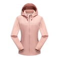 thumbnail image 1 of LSLJS Women Color Outdoor Long Sleeve Zipper Sunscreen Windproof Raincoat Plus Size Hooded Jacket Coat( Pink, M), 1 of 2