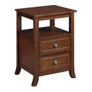 Pemberly Row End Table Nightstand Bedside Square in Wood - Espresso
