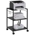 thumbnail image 1 of VEVOR Printer Stand, Height Adjustable 3 Tier Printer Stand, Printer Cart with Storage Shelves and Hooks for Printer, Scanner, Fax, Home Office Use, EPA Certified, Black, 1 of 9