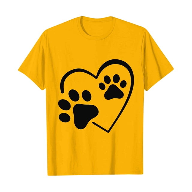 Plebaso T-Shirts pour Femmes à Imprimé Cœur, Col Rond, Coupe Ample, T-Shirts Décontractés à Manches Courtes, T-Shirts Graphiques pour Femmes