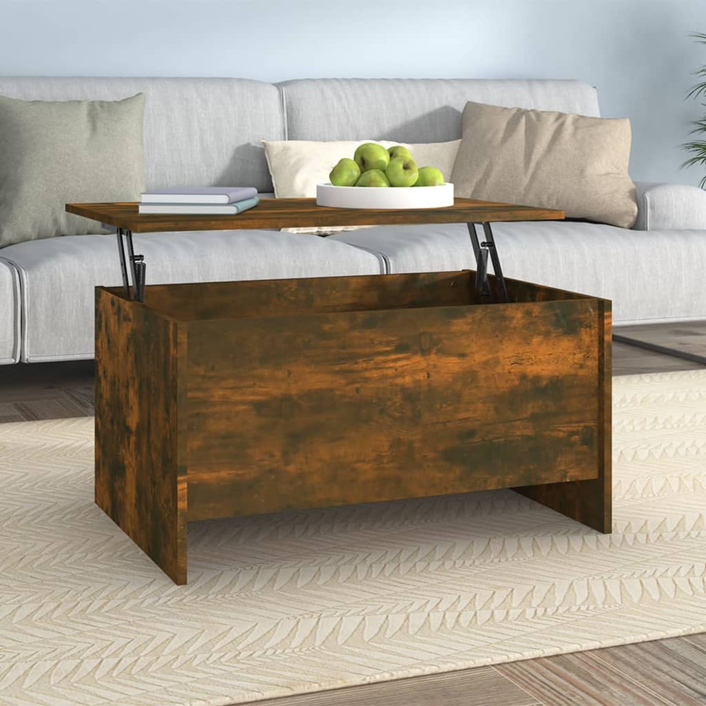 vidaXL Table Basse Chêne Fumé 80x55,5x41,5 cm Bois Reconstitué