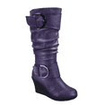 thumbnail image 1 of Bottes Mode pour Femmes à Fermeture Éclair Hauteur Genou, Talon Compensé Décontracté, Chaussures d'Hiver ( Violet, 11 ), 1 of 5