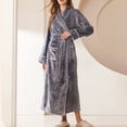 thumbnail image 2 of Timegard Womens Bathrobe Long Sleeve Lapel Neck Nightgowns Long Plush Robes Fall Winter Warm Comfy Robe, 2 of 6