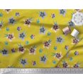 thumbnail image 2 of Soimoi Yellow Cotton Duck Fabric Leaves & Flower Floral Print Sewing Fabric Yard 56 Inch Wide, 2 of 3
