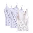 thumbnail image 1 of Timegard Womens Tank Top with Built in Bras 3pc Scoop Neck Sleeveless Solid Color Soft Loungewear Pjs, 1 of 2
